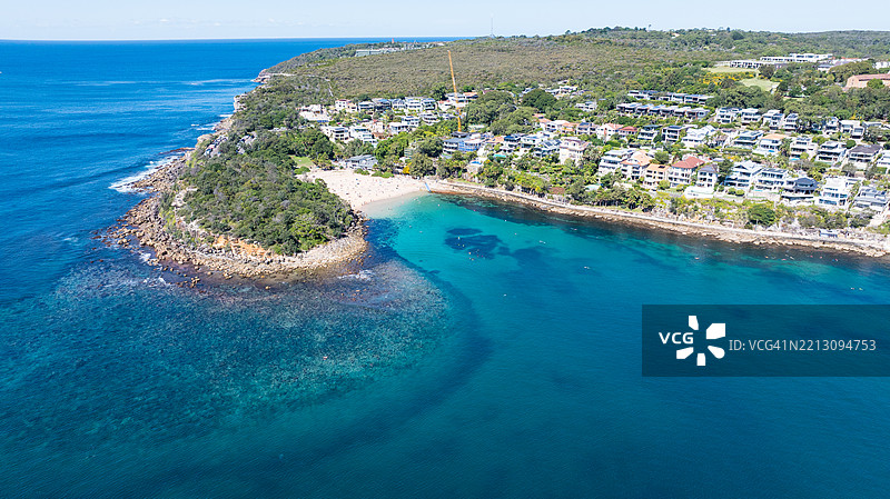 澳大利亚海洋与城市景观的空中视角图片素材