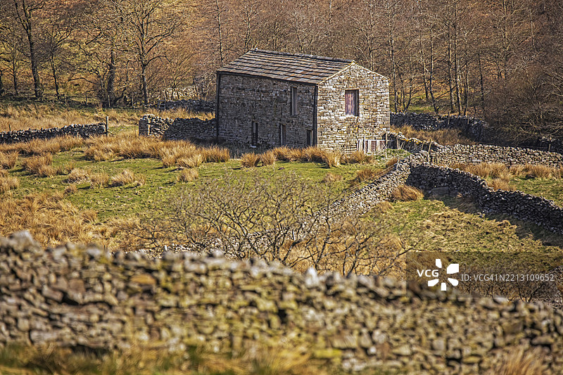 安格拉姆·斯韦特谷仓，哈斯特韦特，约克郡山谷，约克郡，英国图片素材