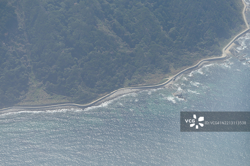 日本海中道路的鸟瞰图图片素材