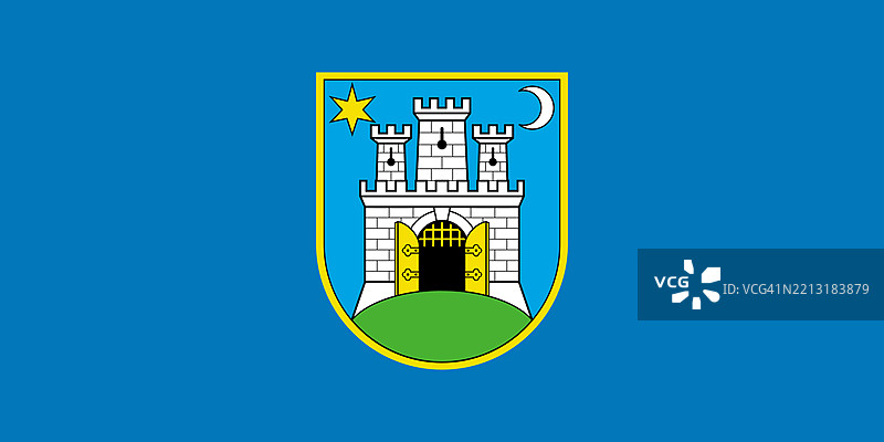 克罗地亚萨格勒布的旗帜图片素材