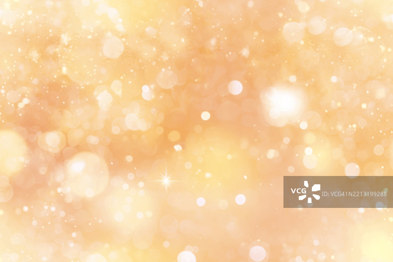 闪亮明亮的节日抽象背景，闪烁的散景由优雅的金银圣诞灯光组成。图片素材