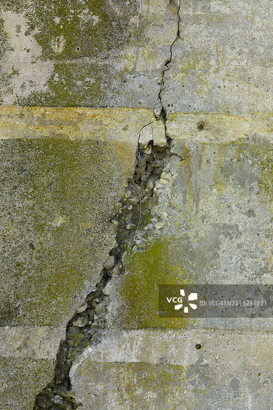 破碎的混凝土墙图片素材