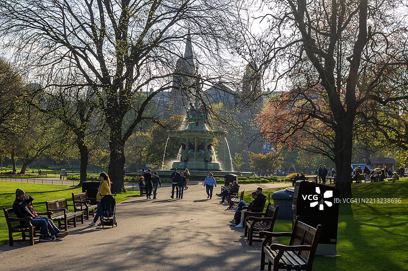 罗斯喷泉，王子街花园，爱丁堡，苏格兰图片素材