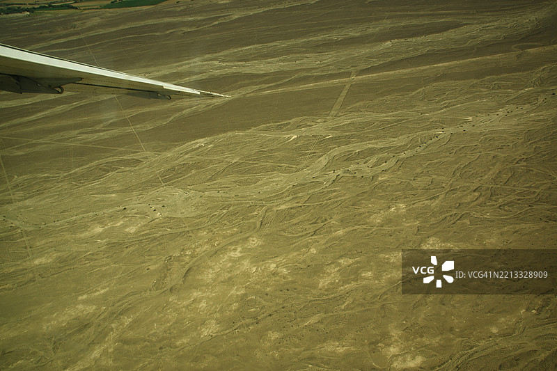 纳斯卡线与沙漠。秘鲁图片素材