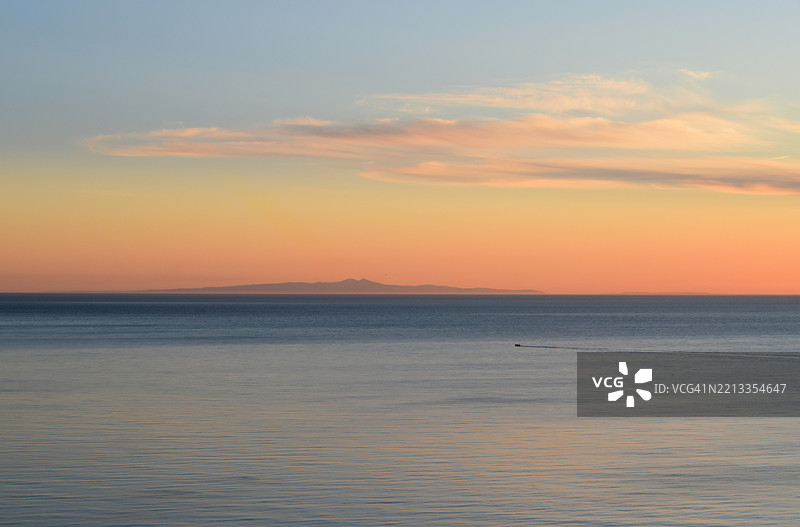 爱尔兰海上的日落图片素材