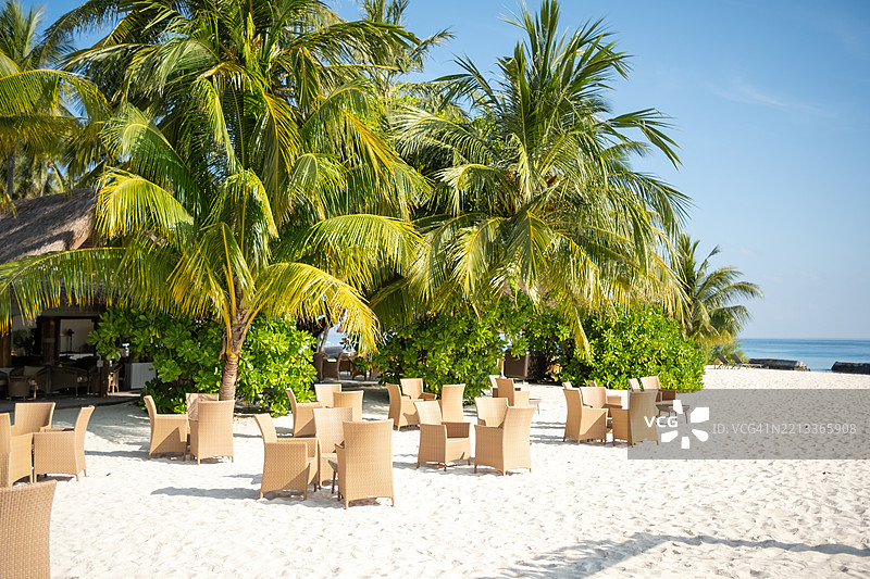 马尔代夫的海滩酒吧图片素材