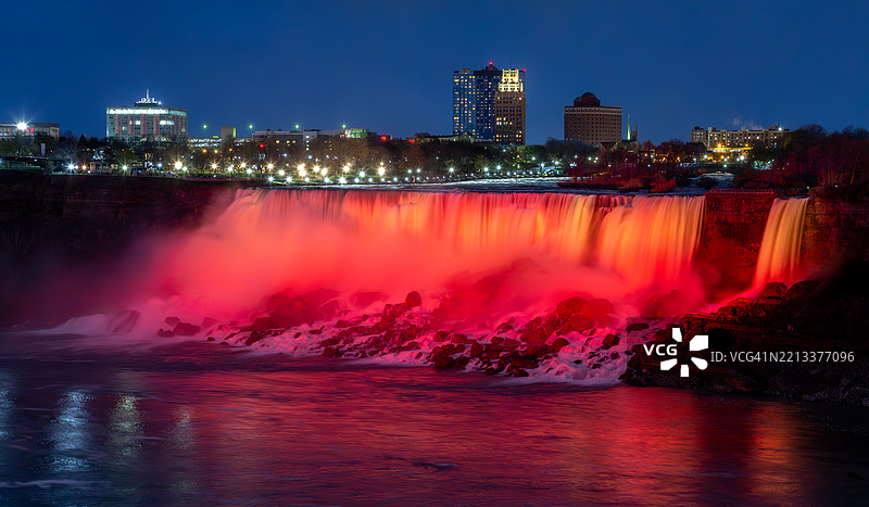 尼亚加拉大瀑布的景观 - 从加拿大安大略省拍摄，展现美国纽约的尼亚加拉大瀑布图片素材