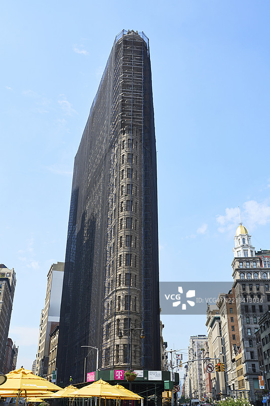 纽约市的铸铁大厦正在进行翻修图片素材