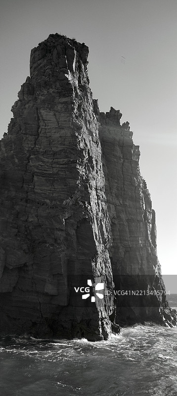 利帕里岛的法拉廖尼岩石及皮耶特拉隆加岩石的景观。图片素材