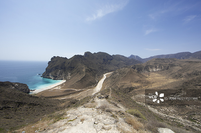 沙特隐秘海滩或萨拉拉秘密海滩，阿曼，杜霍法省，亚洲图片素材
