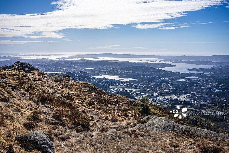挪威卑尔根乌尔里肯山的美丽景色图片素材