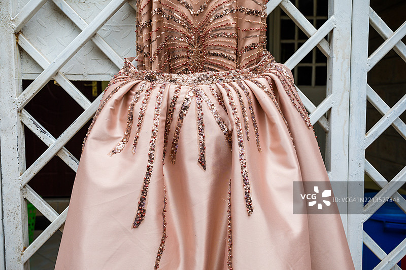 婚礼庆典新娘礼服蕾丝贴花刺绣图片素材