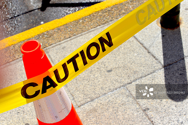 黄色警示带图片素材