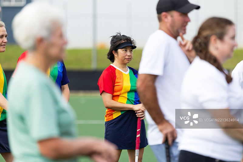 赛前曲棍球简报图片素材