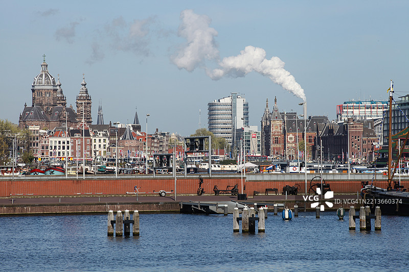 阿姆斯特丹城市鸟瞰图 荷兰城市风光图片素材