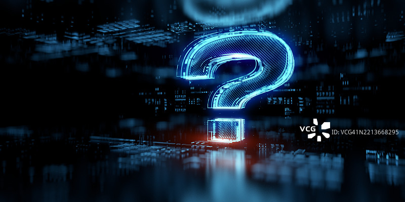 未来网络空间中的数字问号图片素材