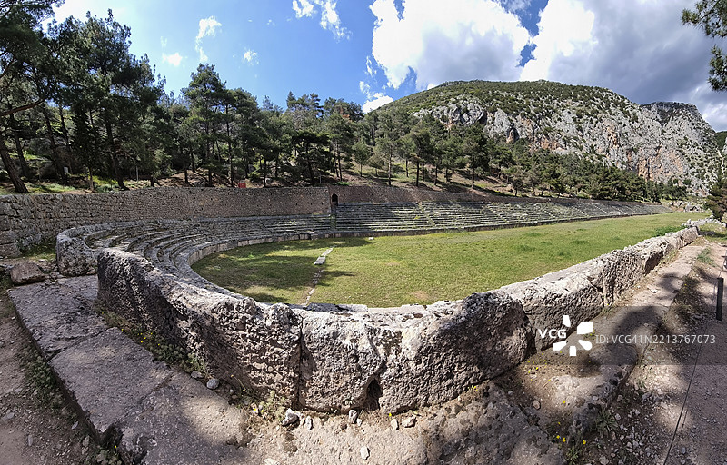 德尔菲古竞技场，古福基斯，希腊图片素材