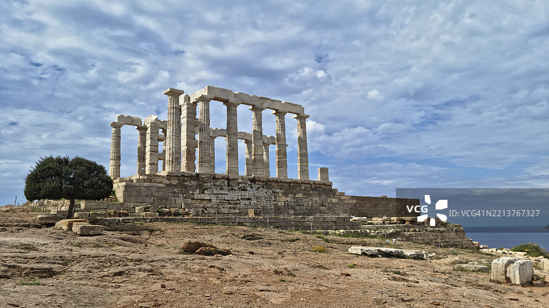 波塞冬神庙，苏尼翁角，阿提卡，希腊图片素材