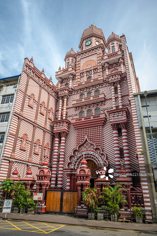 斯里兰卡科伦坡的华丽建筑红色清真寺图片素材