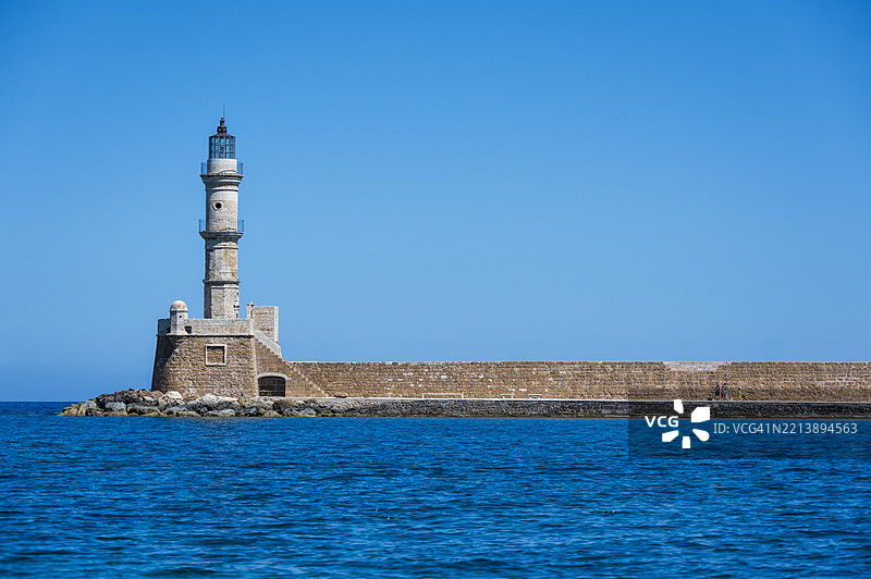 哈尼亚港口灯塔图片素材