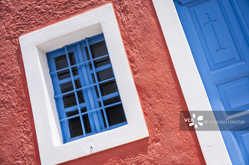 圣托里尼岛的五彩缤纷的房子图片素材