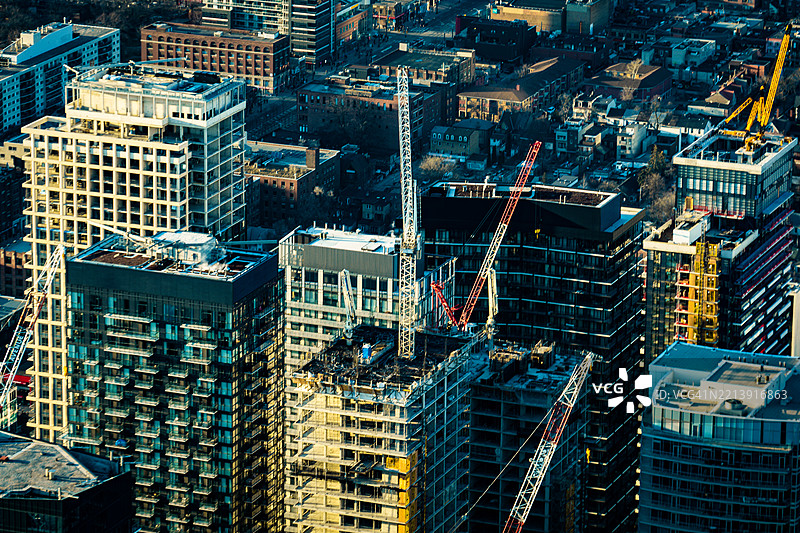 城市建筑的高角度视图图片素材