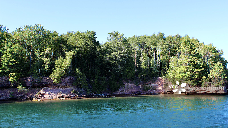 威斯康星州，美国，宁静的蓝色水域风景图片素材