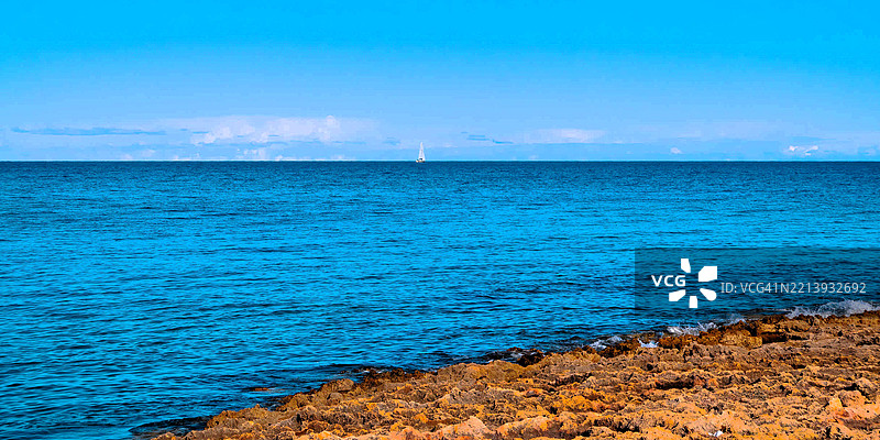 海洋与蓝天的美丽景色图片素材