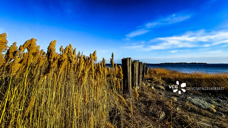 康涅狄格州诺沃克的海洋与天空的美丽景色图片素材