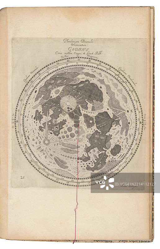 一幅详细的复古月球地图图片素材