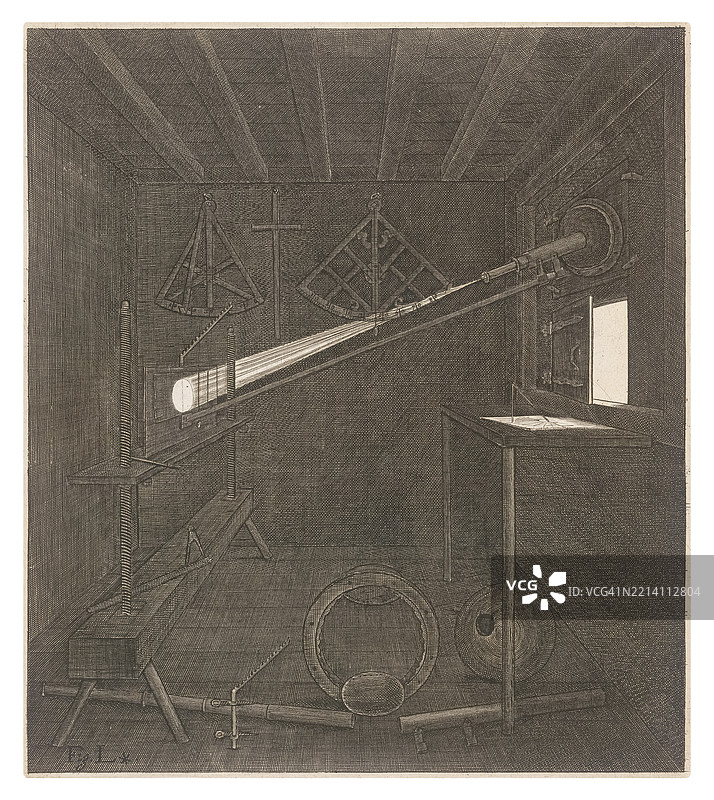 用于研究太阳黑子的暗箱图片素材