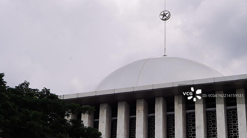 雅加达独立清真寺建筑元素的特写镜头图片素材