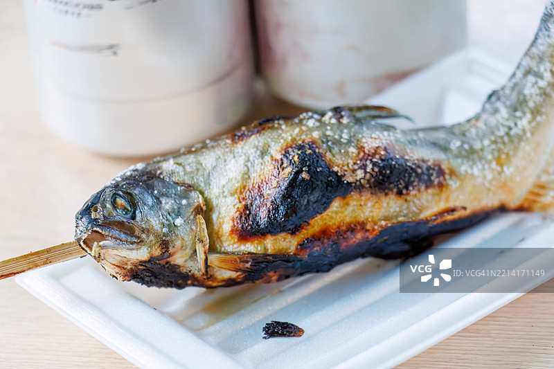 烤香鱼（甜鱼，Plecoglossus altivelis）图片素材