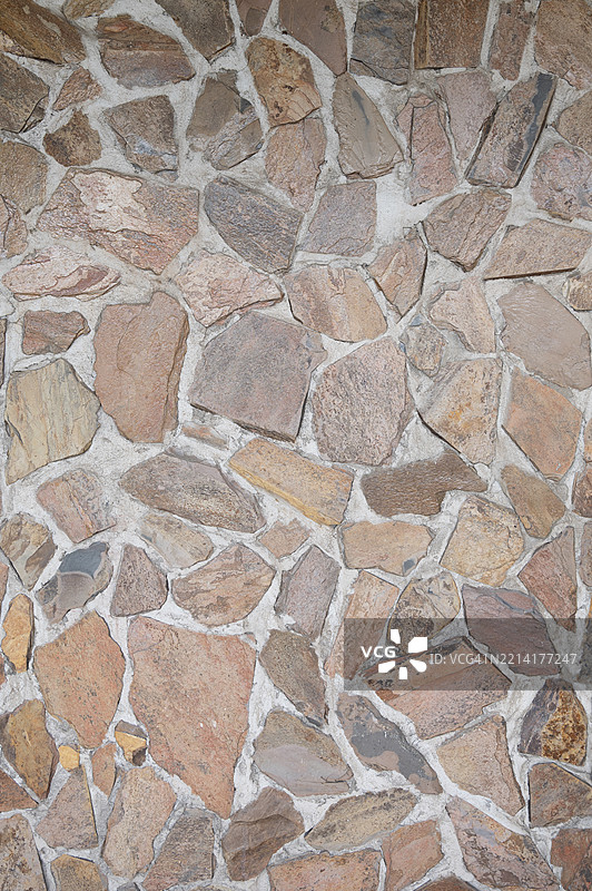 堆叠石墙纹理的全景拍摄图片素材