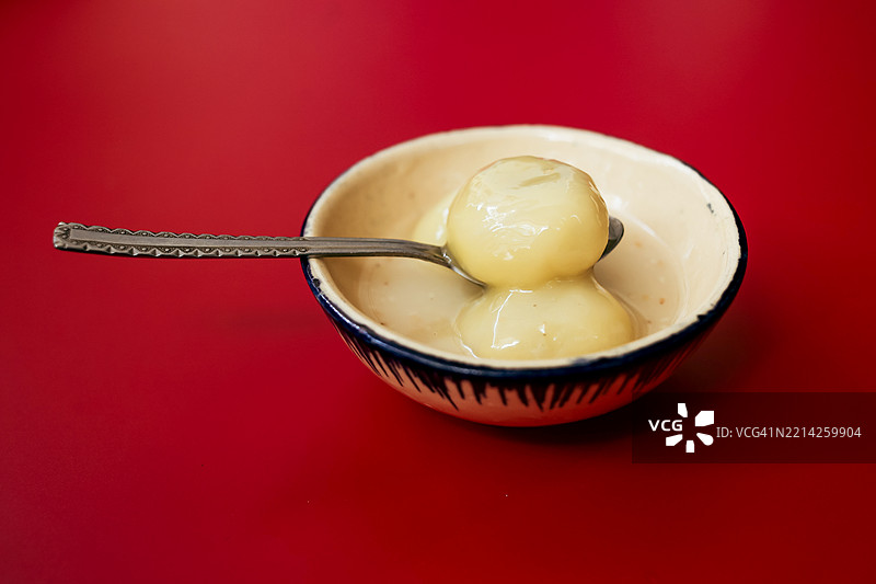 带有乡村风格亚洲传统装饰的糯米团图片素材