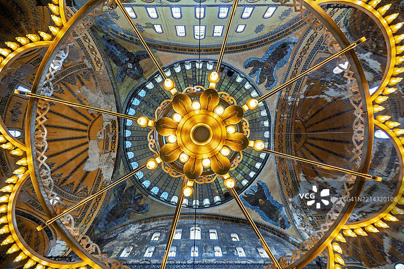 圣索非亚大教堂的天花板图片素材