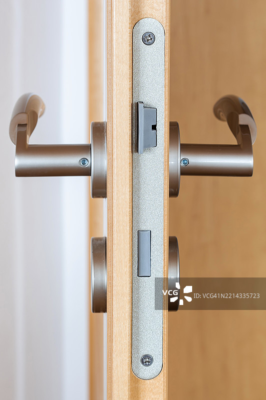 锁和门把手的正面视图图片素材