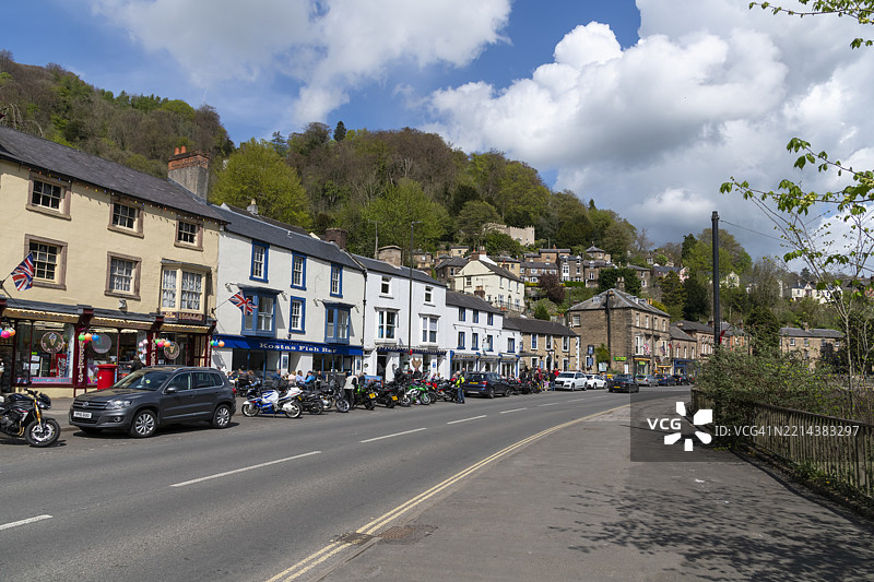 马特洛克浴场北游行的摩托车图片素材