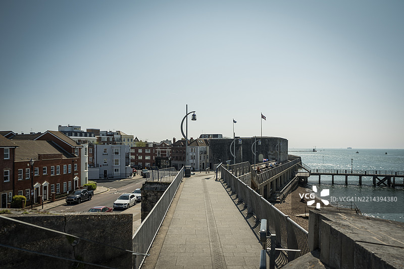 朴茨茅斯老城区的城墙图片素材