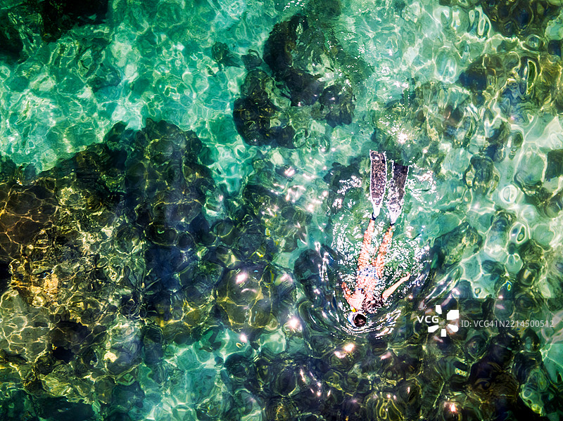 自由潜水练习图片素材