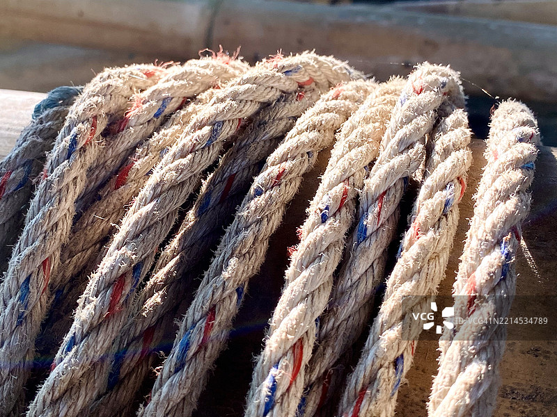 尼龙绳的特写镜头图片素材