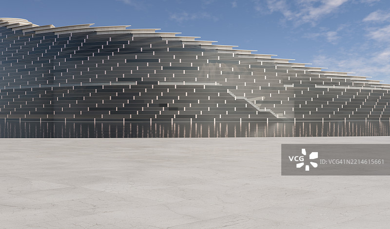 现代玻璃建筑外的 marble 地板图片素材