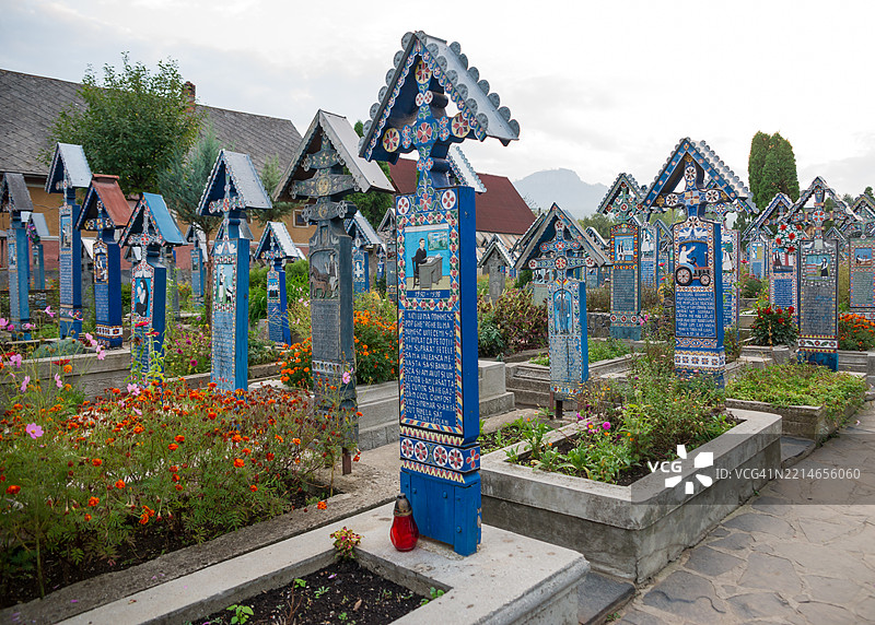萨潘察，罗马尼亚，快乐公墓图片素材