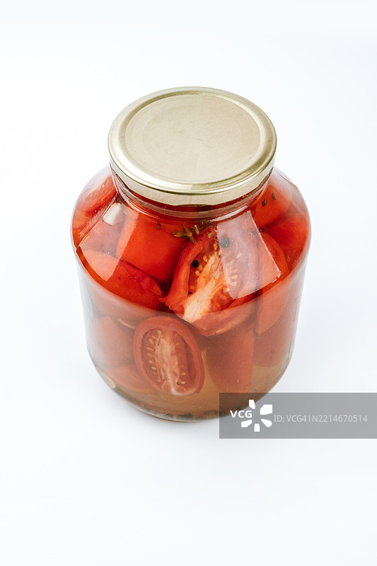 腌制蔬菜，罐装番茄图片素材