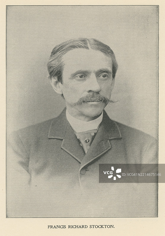 美国作家和幽默家弗兰克·理查德·斯托克顿（1834年4月5日 - 1902年4月20日）的肖像，他以一系列创新的儿童童话而闻名，这些童话在19世纪最后几十年广受欢迎。图片素材