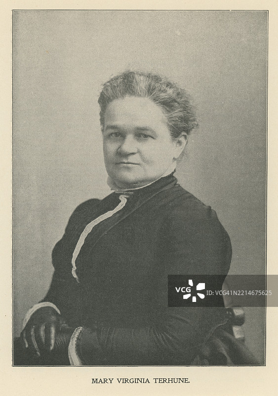 玛丽·维吉尼亚·特哈恩（原名霍斯，1830年12月21日 - 1922年6月3日）的肖像，她以笔名马里昂·哈兰德而闻名，是一位在小说和非小说领域都非常高产且畅销的美国作家。图片素材