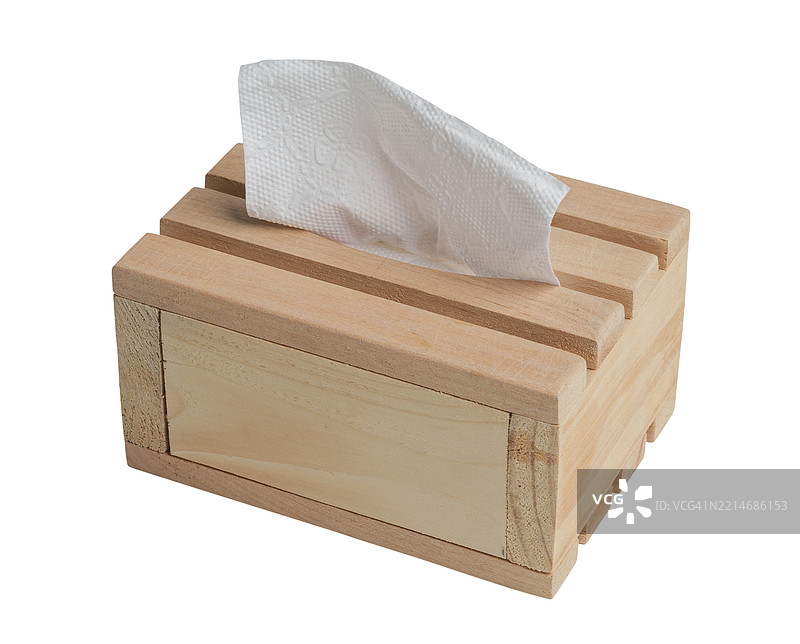 木制纸巾盒。图片素材
