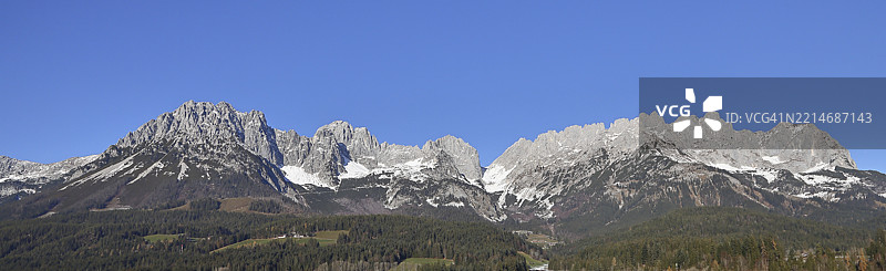 维尔德凯瑟山全景，奥地利蒂罗尔州埃尔尔毛的维尔德凯瑟山，欧洲图片素材