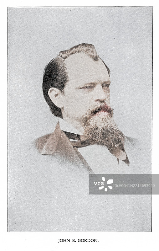 约翰·布朗·戈登的肖像（1832年2月6日 - 1904年1月9日），一位律师、奴隶主、南方联盟军的将军，以及战后时期的政治家。图片素材