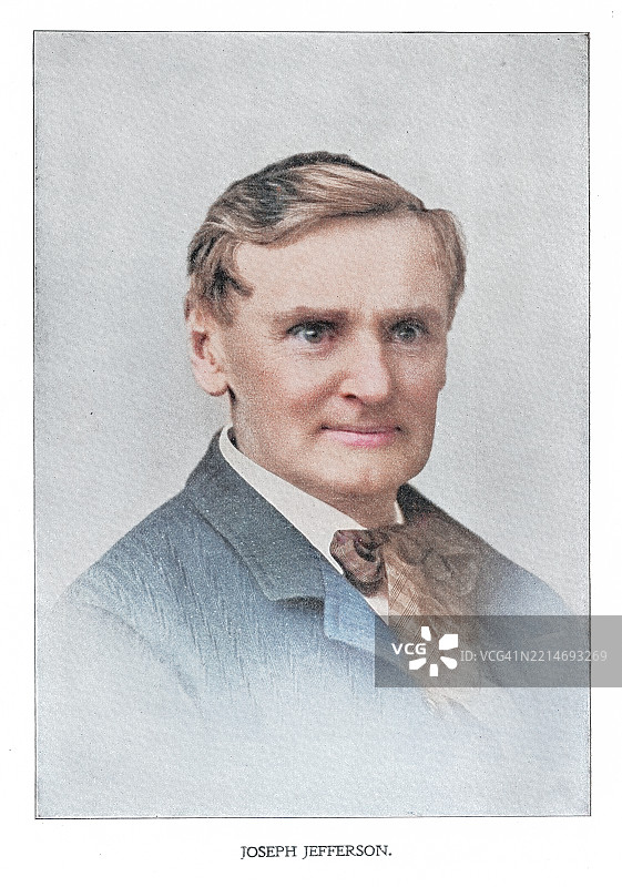 美国演员约瑟夫·杰斐逊三世（乔·杰斐逊）的肖像图片素材